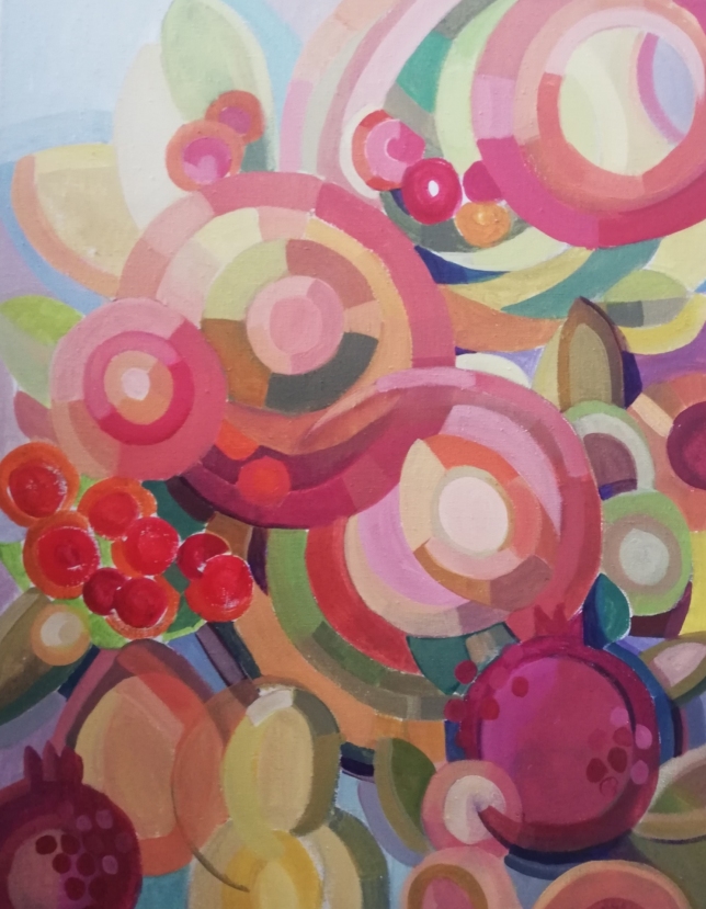 Painting for sale online - Rowan and pomegranate