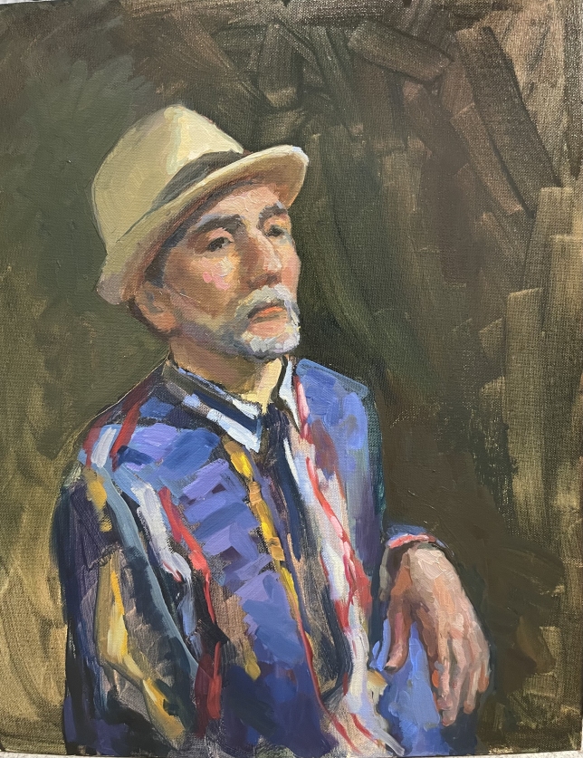 Painting for sale online - A man with a hat