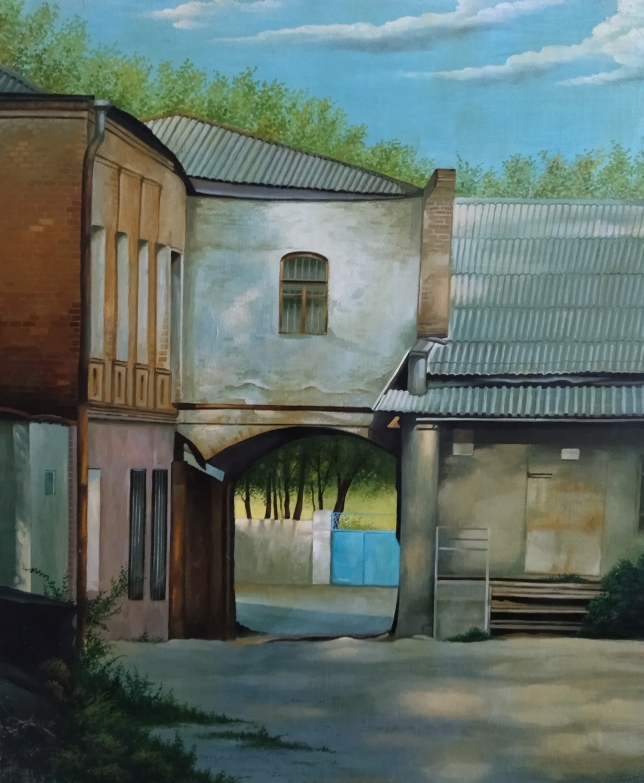 Painting for sale online - Old courtyard