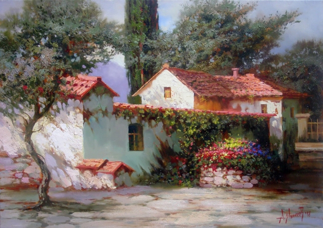 Painting for sale online - Courtyard in Koktebel