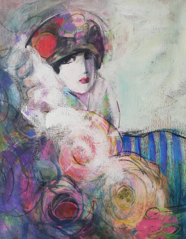 Painting for sale online - Where are you now? Who kisses you fingers from the Muse of Muse Art Deco