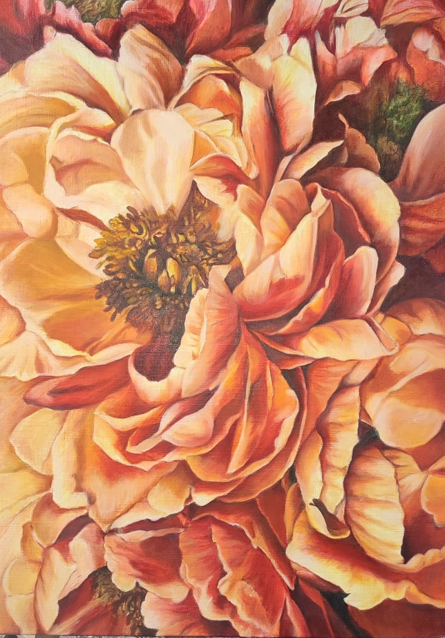 Painting for sale online - The inspiration of beige peonies