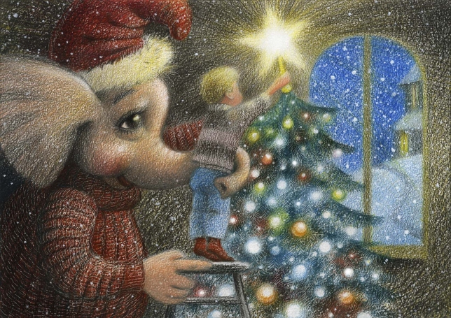 Painting for sale online - THE CHRISTMAS TREE - SHINE!