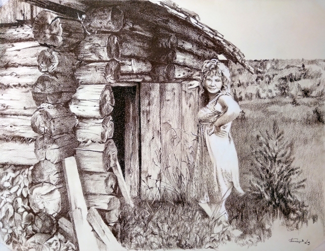 Painting for sale online - Russian Bathhouse. Triptych. Fragment 2.