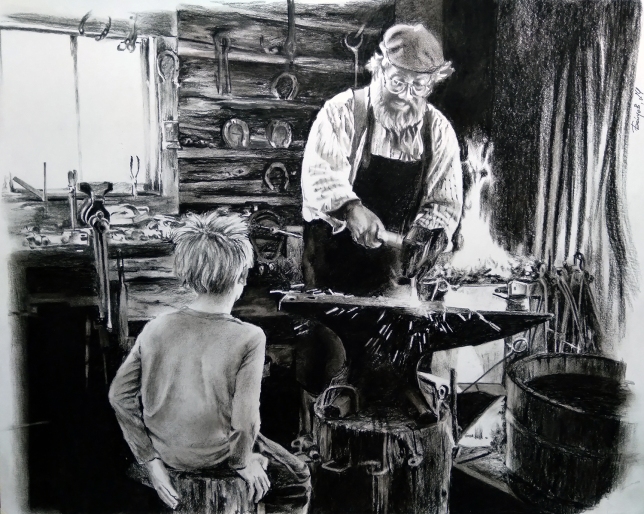 Painting for sale online - Grandson of a blacksmith