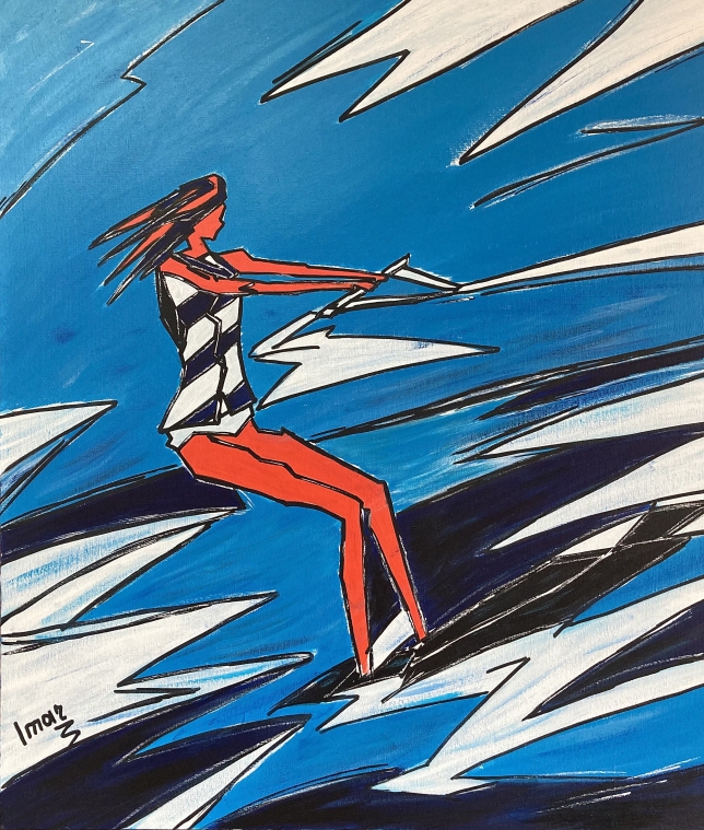 Painting for sale online - Water skiing