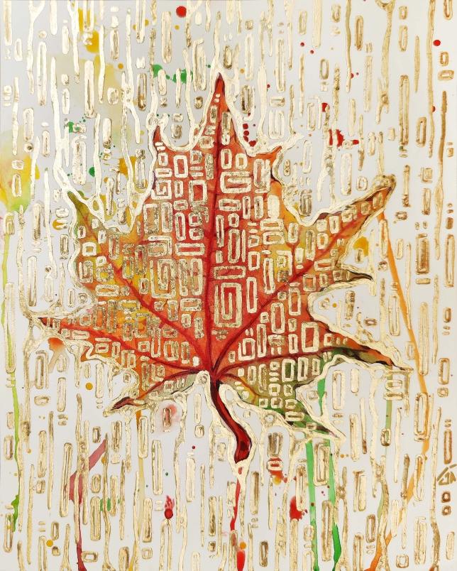 Painting for sale online - Golden maple leaf