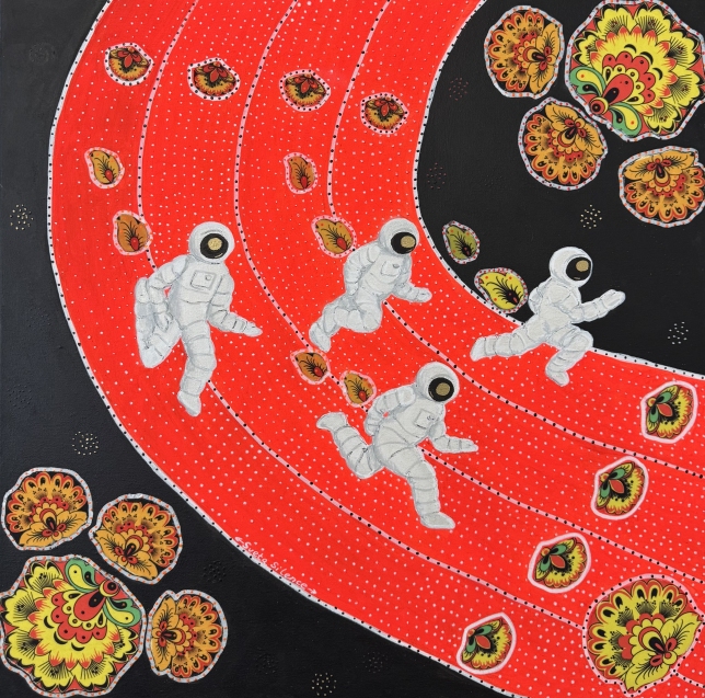 Painting for sale online - Space a la Rus Sports Series Running