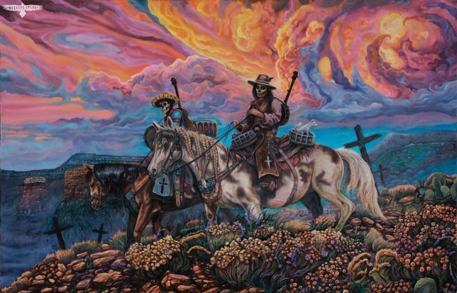 Painting for sale online - Shadows and Cempasúchil