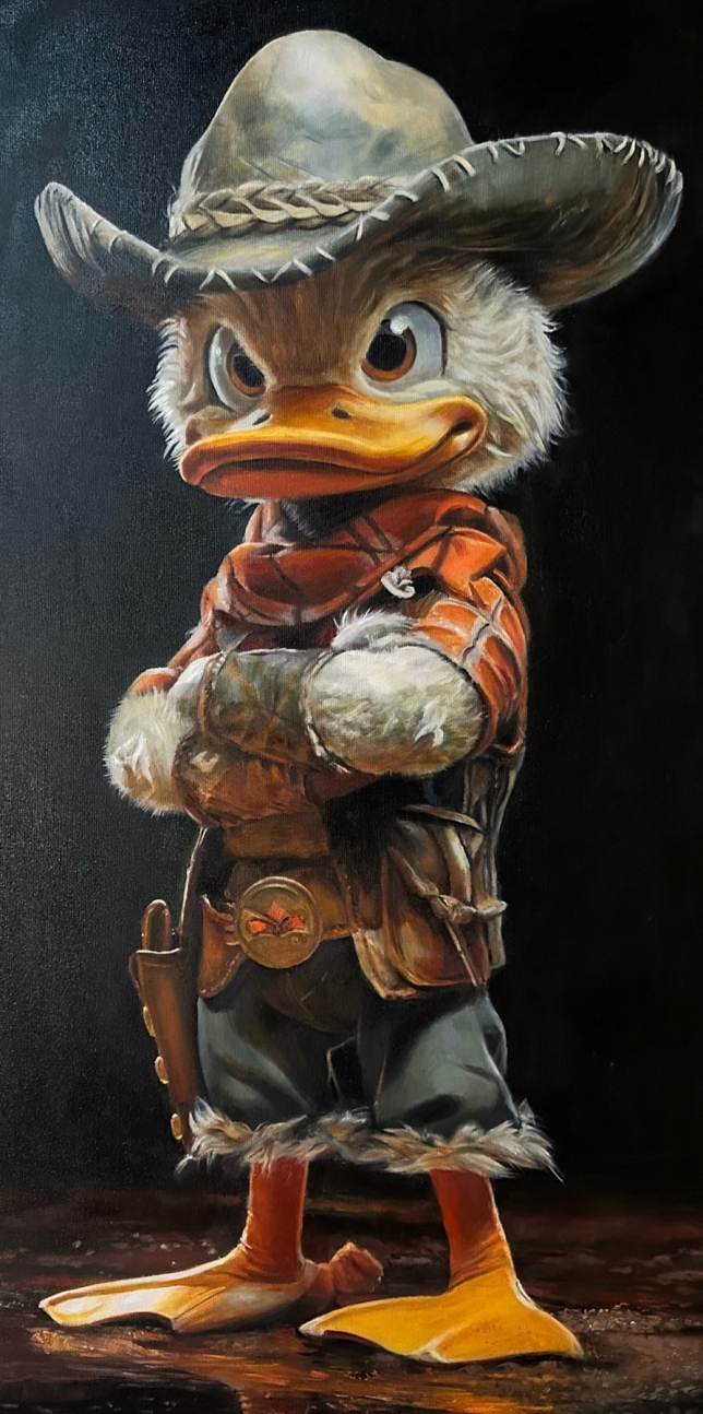 Painting for sale online - Scrooge: Money, a whip, and a saloon