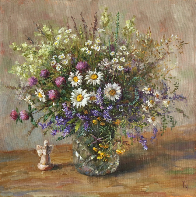 Painting for sale online - Bouquet with an angel