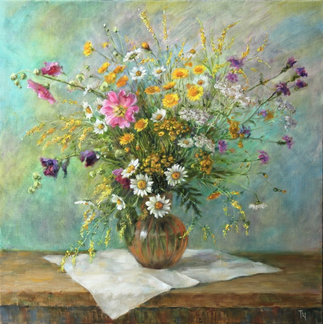 Painting for sale online - Bouquet with mallow