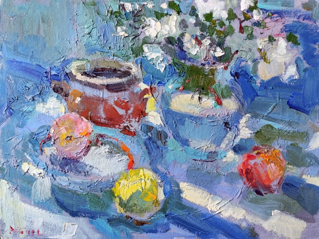 Painting for sale online - The rosehip is in bloom