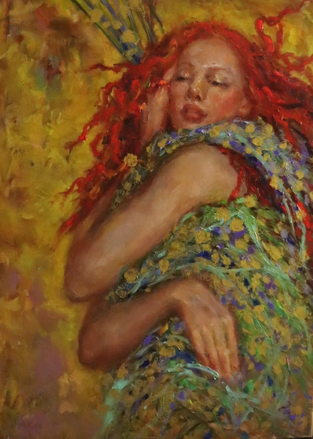 Painting for sale online - In the golden grass