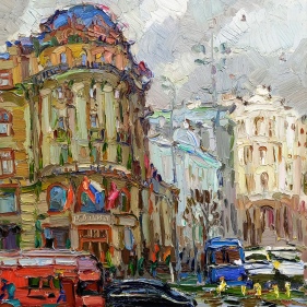 Painting for sale online - Moscow cloudy day