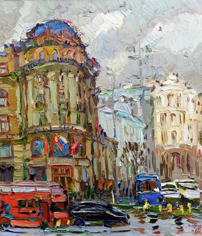 Painting for sale online - Moscow cloudy day
