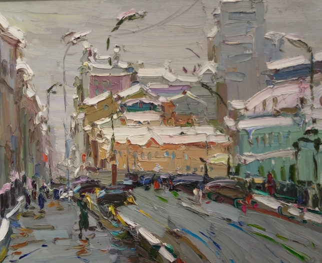 Painting for sale online - Moscow after the snowstorm