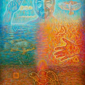 Painting for sale online - Self-portrait in the four elements