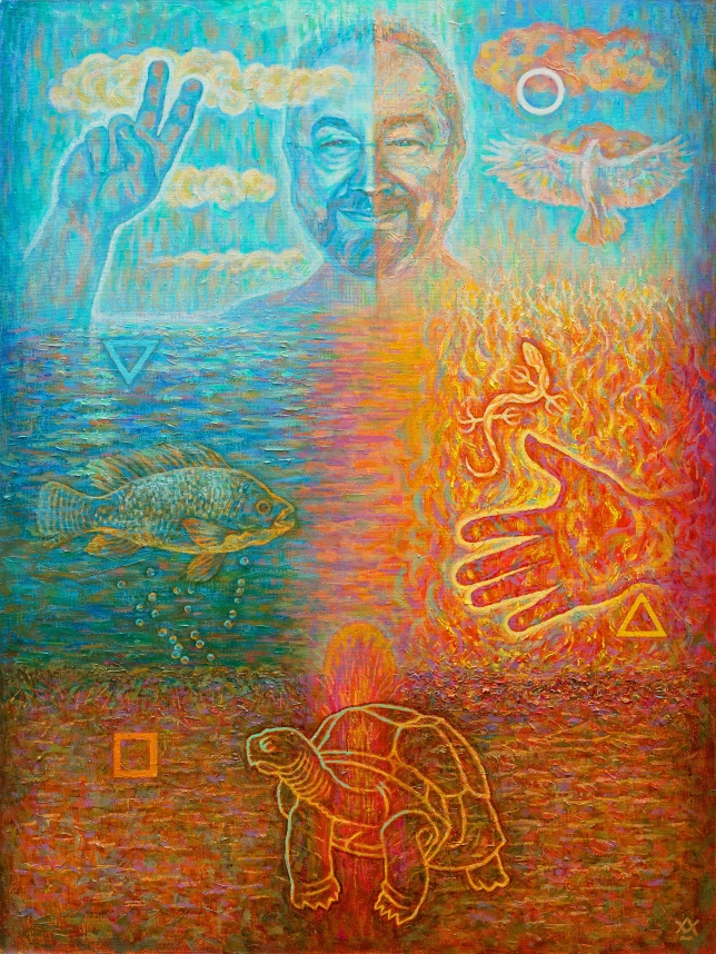 Painting for sale online - Self-portrait in the four elements