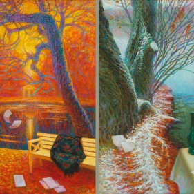 Painting for sale online - Visiting Classics: in Boldino at Pushkin, in Tarkhany at Lermontov