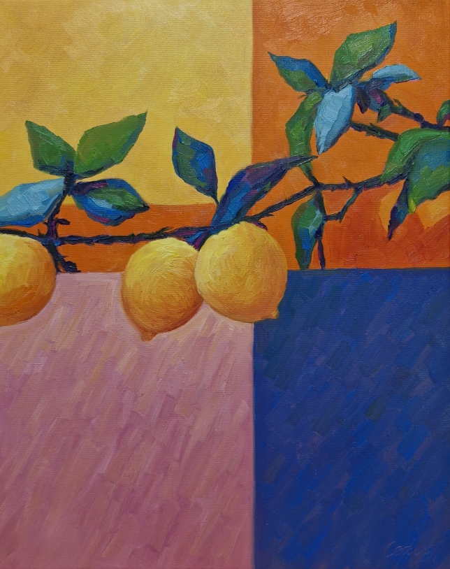 Painting for sale online - Bright lemons 