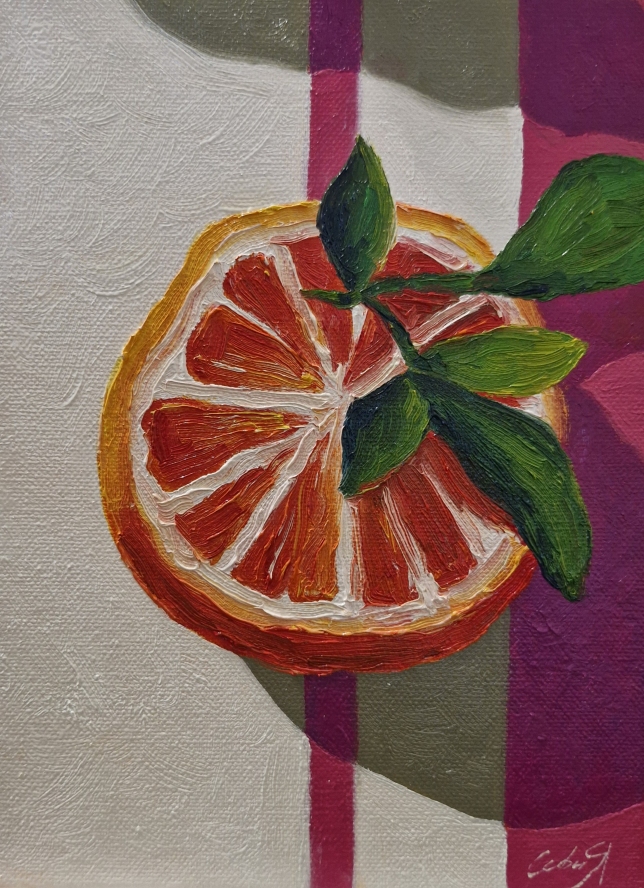 Painting for sale online - Orange on the table 
