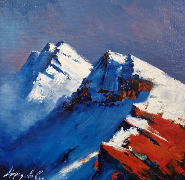 Painting for sale online - snowy peaks 
