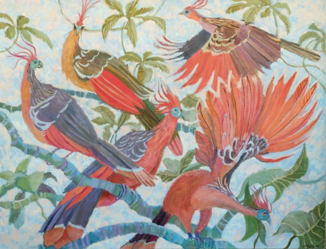 Painting for sale online - Hoatzins