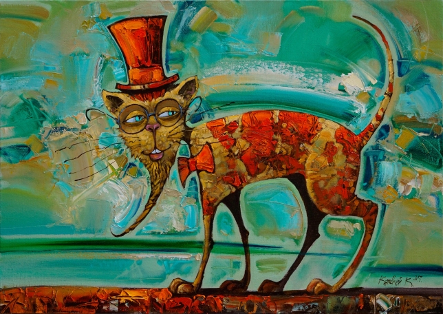 Painting for sale online - The cat is a scientist