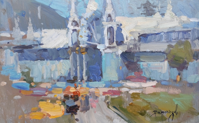 Painting for sale online - Lermontov Gallery in a flower garden