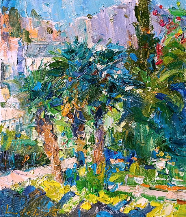 Painting for sale online - three palm trees