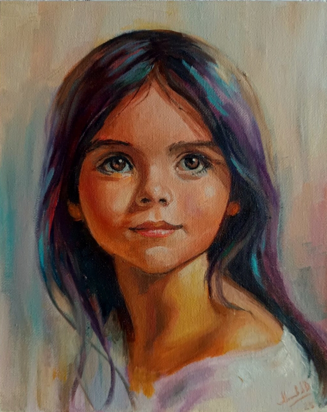Painting for sale online - Childrens portrait