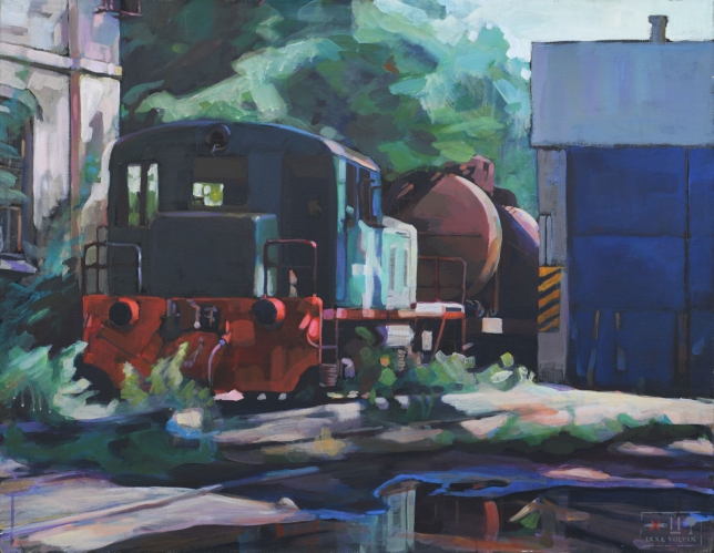 Painting for sale online - Old locomotive