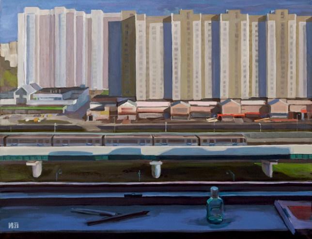 Painting for sale online - Self-isolation Evening Window view