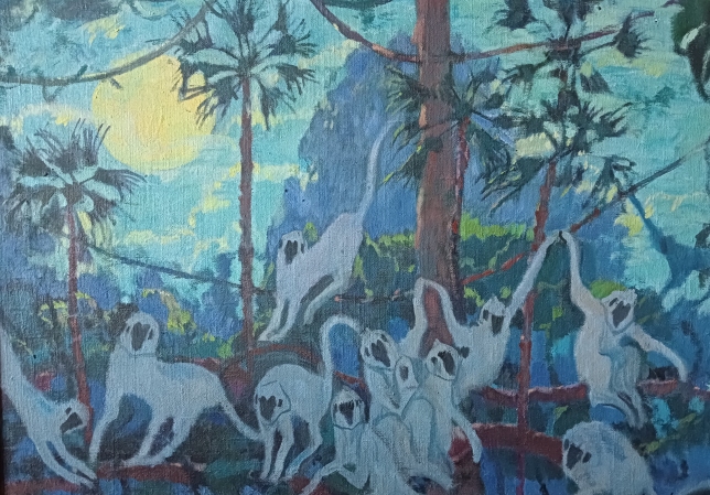 Painting for sale online - Silver langurs