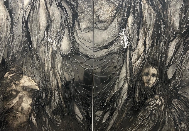 Painting for sale online - Black Heart