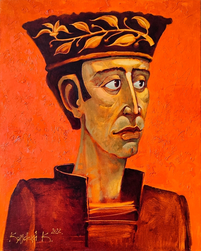 Painting for sale online - Portrait of a man on a red background