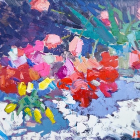 Painting for sale online - Night tulips