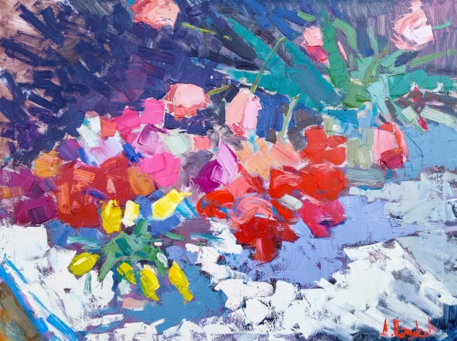Painting for sale online - Night tulips