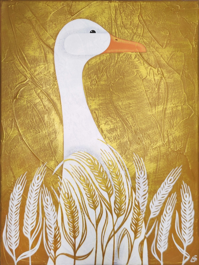 Painting for sale online - Goose in the ears of wheat