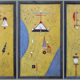 Painting for sale online - Moon Receptors Triptych