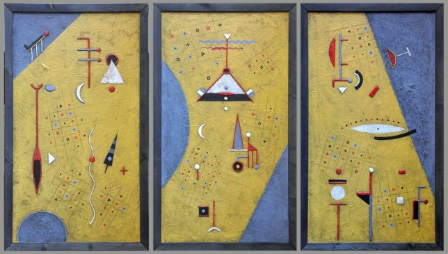 Painting for sale online - Moon Receptors Triptych