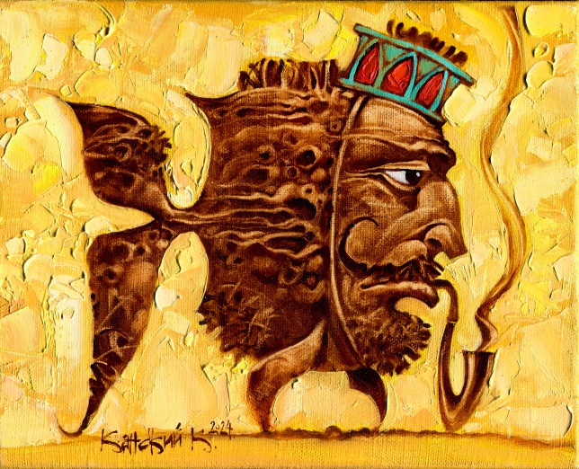 Painting for sale online - Fish with a pipe