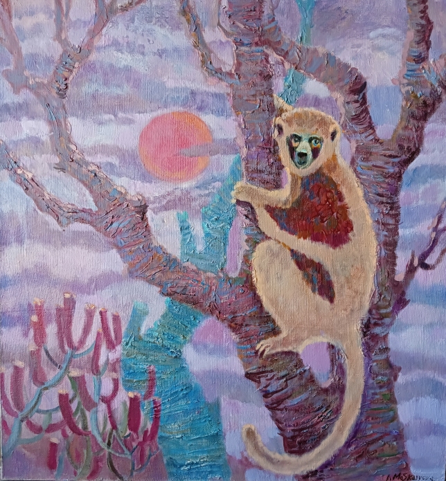 Painting for sale online - Sifaka Coquerel