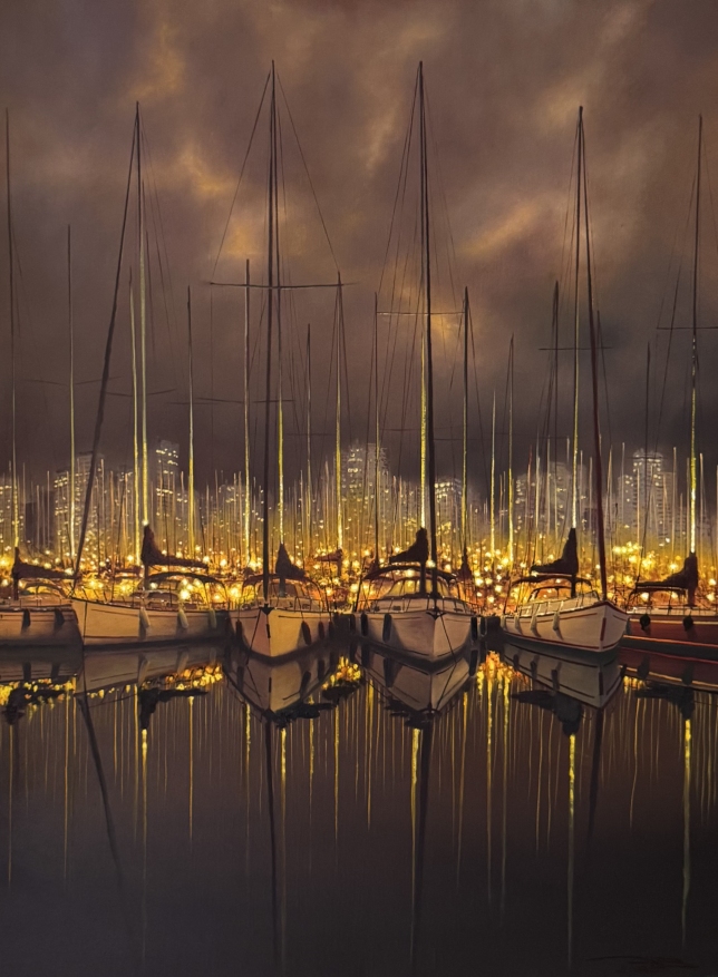 Painting for sale online - Evening marina