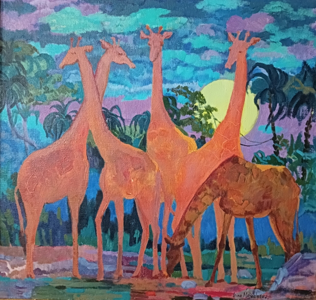 Painting for sale online - Night at Longonot