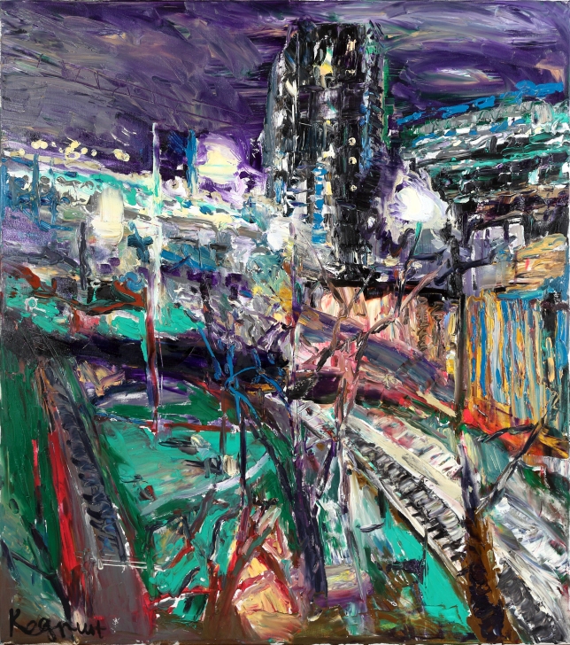 Painting for sale online - Moscow Night Railway