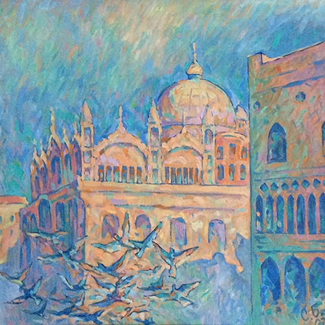 Painting for sale online - A square in Venice
