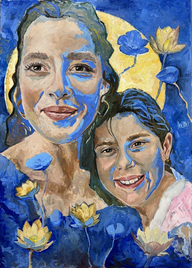 Painting for sale online - Blue Adeliaand Debora