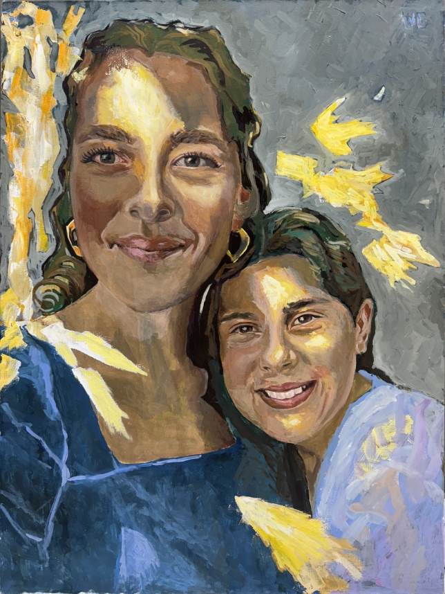 Painting for sale online - Golden Adeliaand Debora